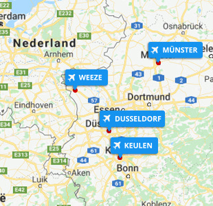 Taxi vervoer naar luchthavens Duitsland