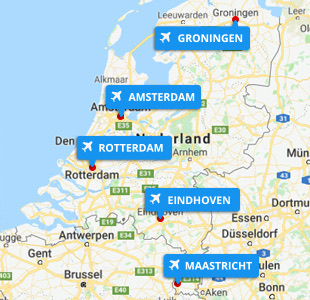 Taxivervoer naar luchthavens Nederland